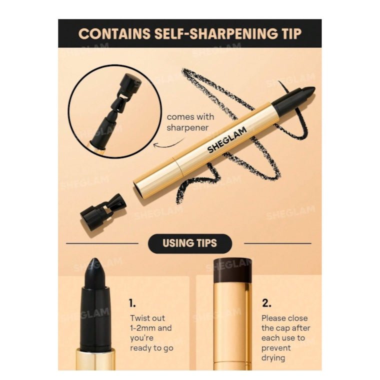 SHEGLAM Bold Moves Kohl Cream Eyeliner Pencil - Black قلم تحديد العيون الكريمي "بولد موفز كوهل" من شيجلام - أسود - Princess Cosmetics Qatar