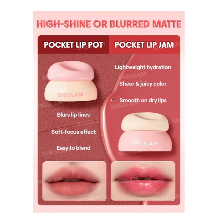 SHEGLAM Bounce Putty Pocket Lip Pot مرطب شفاه صغير من شيغلام باونس بوتي بوكيت - Princess Cosmetics Qatar
