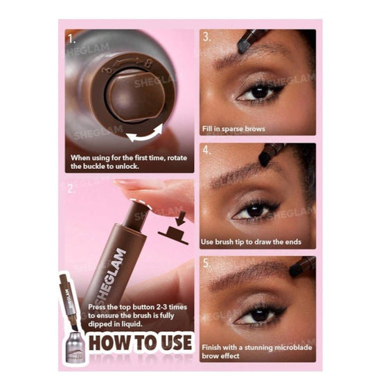 SHEGLAM Brow-Fection Angled Brush & Dip فرشاة ومحلول الحواجب المائل من شيغلام - Princess Cosmetics Qatar