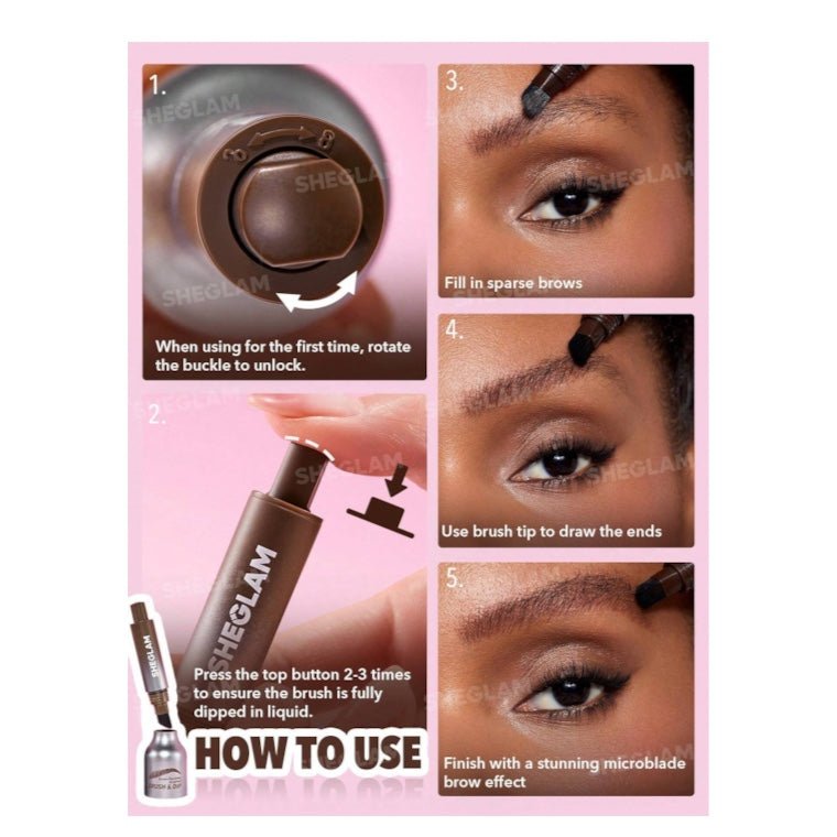 SHEGLAM Brow-Fection Angled Brush & Dip فرشاة ومحلول الحواجب المائل من شيغلام - Princess Cosmetics Qatar