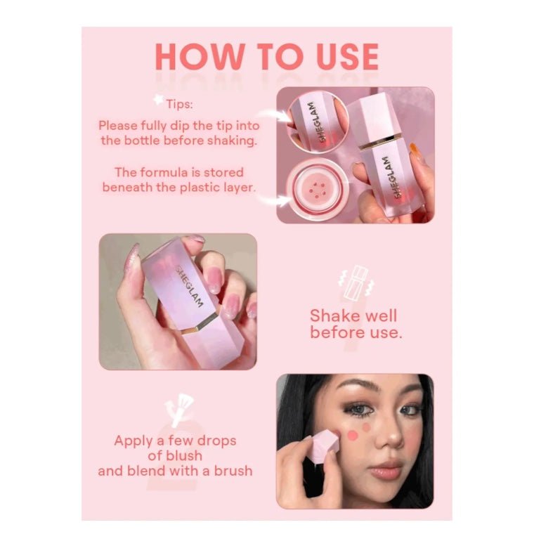 SHEGLAM Color Bloom Liquid Blush شي جلام كولور بلوم أحمر خدود سائل - Princess Cosmetics Qatar