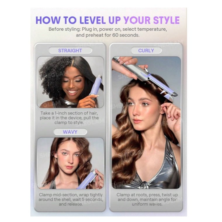 SHEGLAM Cool Lock Airflow Styler - 25mm شي جلام جهاز تصفيف الشعر كول لوك بتقنية تدفق الهواء – 25 مم - Princess Cosmetics Qatar