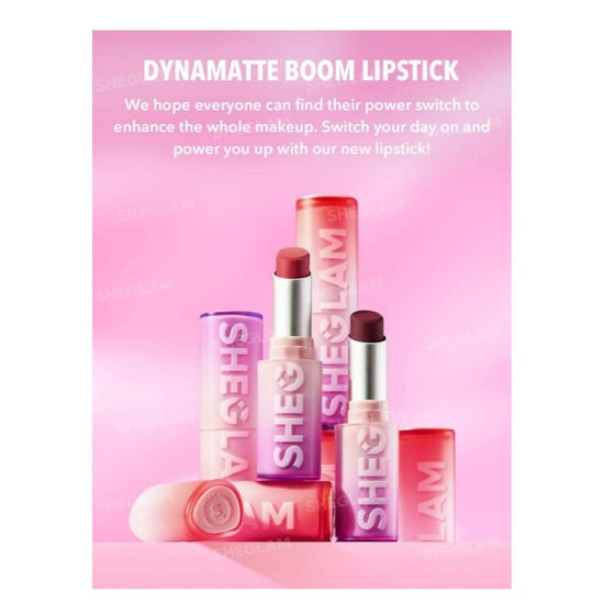 SHEGLAM Dynamatte Boom Long-Lasting Matte Lipstick شيغلام دينامات بوم – أحمر شفاه مطفي طويل الثبات - Princess Cosmetics Qatar