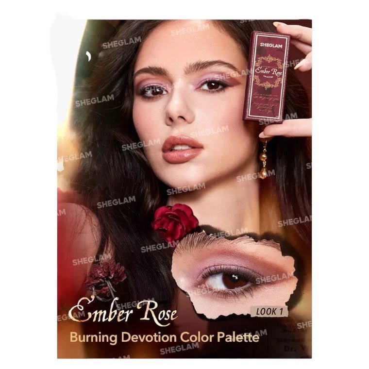 SHEGLAM Ember Rose Burning Devotion Color Palette شيغلام إمبير روز – لوحة ألوان بيرنينغ ديفوشن - Princess Cosmetics Qatar