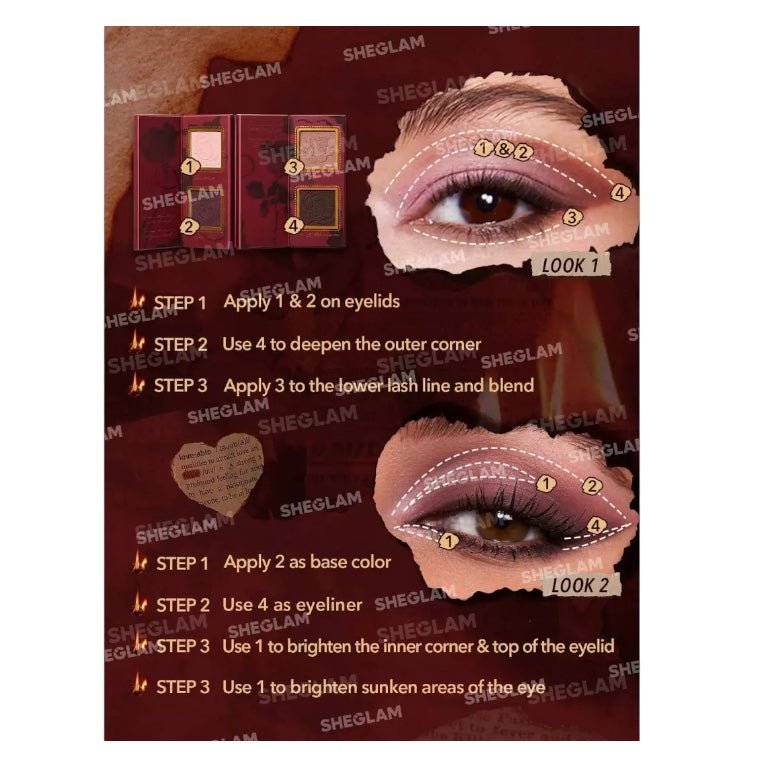 SHEGLAM Ember Rose Burning Devotion Color Palette شيغلام إمبير روز – لوحة ألوان بيرنينغ ديفوشن - Princess Cosmetics Qatar
