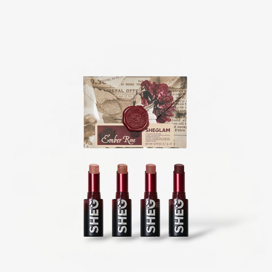 SHEGLAM Ember Rose Dynamatte Boom Long-Lasting Matte Lipstick Set شيغلام طقم أحمر شفاه إمبر روز داينامات بوم مطفي طويل الثبات - Princess Cosmetics Qatar