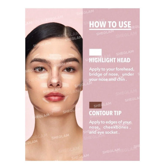 SHEGLAM Fine Line 2-In-1 Nose Contour & Highlight Pen شيغلام قلم تحديد وإضاءة الأنف فاين لاين 2 في 1 - Princess Cosmetics Qatar