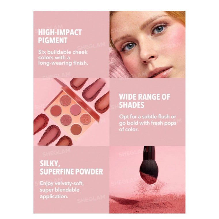 SHEGLAM Floral Flush Blush Palette شيجلام باليت أحمر خدود فلورال فلاش - Princess Cosmetics Qatar