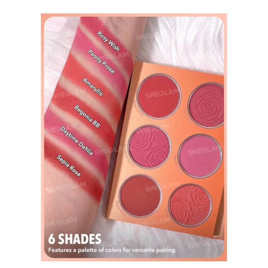 SHEGLAM Floral Flush Blush Palette شيجلام باليت أحمر خدود فلورال فلاش - Princess Cosmetics Qatar