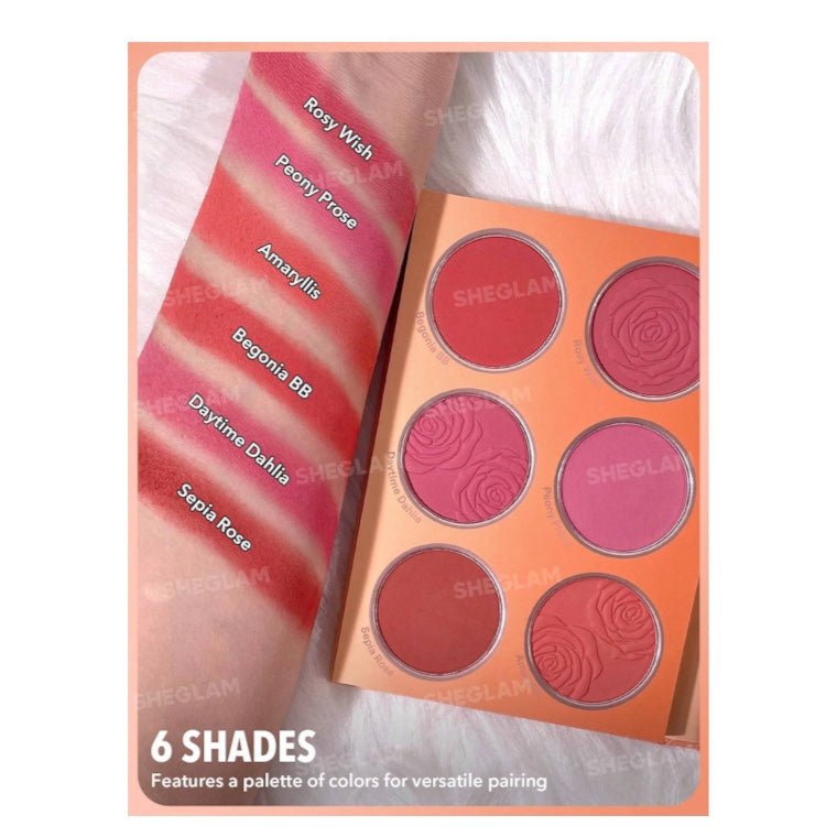 SHEGLAM Floral Flush Blush Palette شيجلام باليت أحمر خدود فلورال فلاش - Princess Cosmetics Qatar