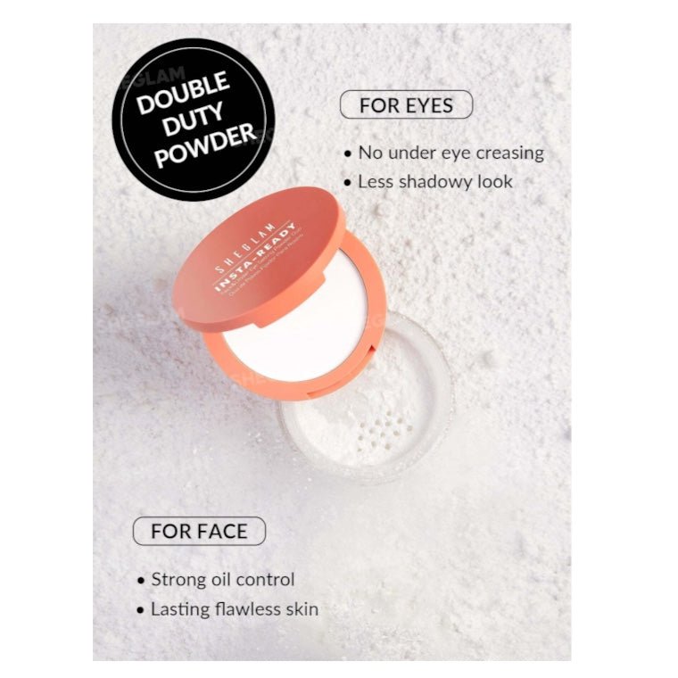 SHEGLAM Insta-Ready Face & Under Eye Setting Powder Duo شيجلام إنستا ريدي بودرة تثبيت مزدوجة للوجه وتحت العين - Princess Cosmetics Qatar