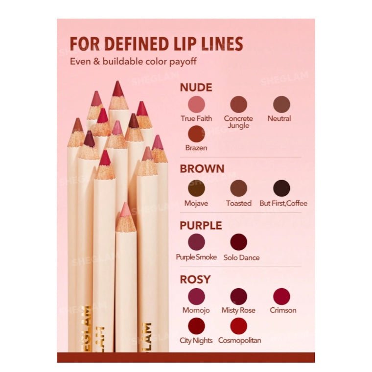 SHEGLAM Lip Facts Lip Liner شِغلام قلم تحديد الشفاه ليب فاكتس - Princess Cosmetics Qatar