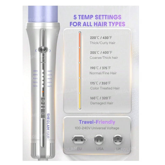 SHEGLAM One Touch Airflow Styler PRO - UK Plug شيجلام مصفف الشعر برو بتقنية تدفق الهواء بلمسة واحدة - Princess Cosmetics Qatar