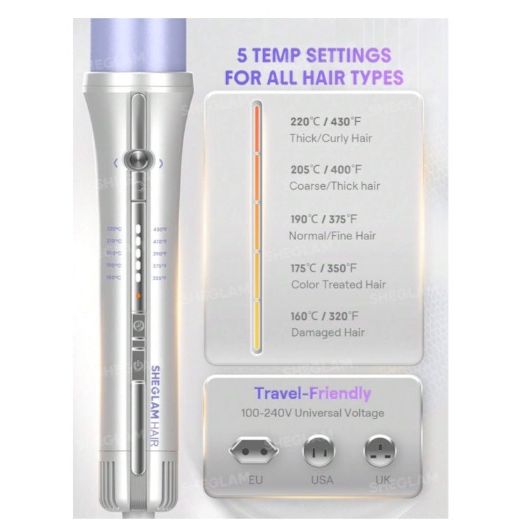 SHEGLAM One Touch Airflow Styler PRO - UK Plug شيجلام مصفف الشعر برو بتقنية تدفق الهواء بلمسة واحدة - Princess Cosmetics Qatar