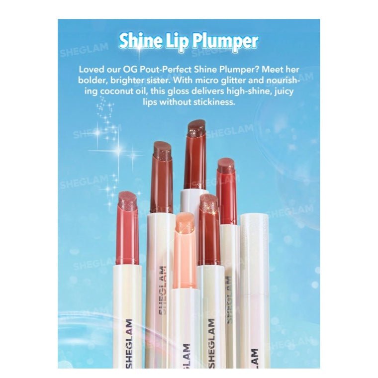 SHEGLAM Pout-Perfect Shimmer Lip Plumper شيجلام بوت بيرفكت شيمر – ملمّع ومكبّر للشفاه - Princess Cosmetics Qatar