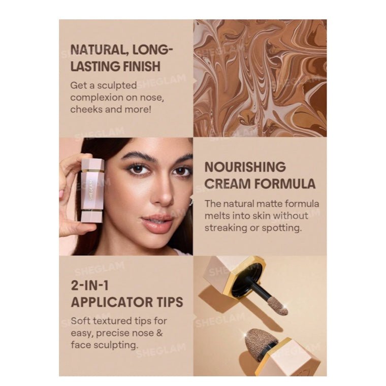 SHEGLAM Precision Sculpt Liquid Contour Duo شيغلام ثنائي الكونتور السائل للنحت الدقيق - Princess Cosmetics Qatar