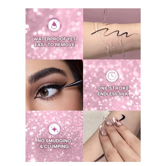SHEGLAM Rosé Line & Define Waterproof Liquid Eyeliner - Black شي جلام آيلاينر سائل مقاوم للماء روز لاين آند ديفاين - أسود - Princess Cosmetics Qatar