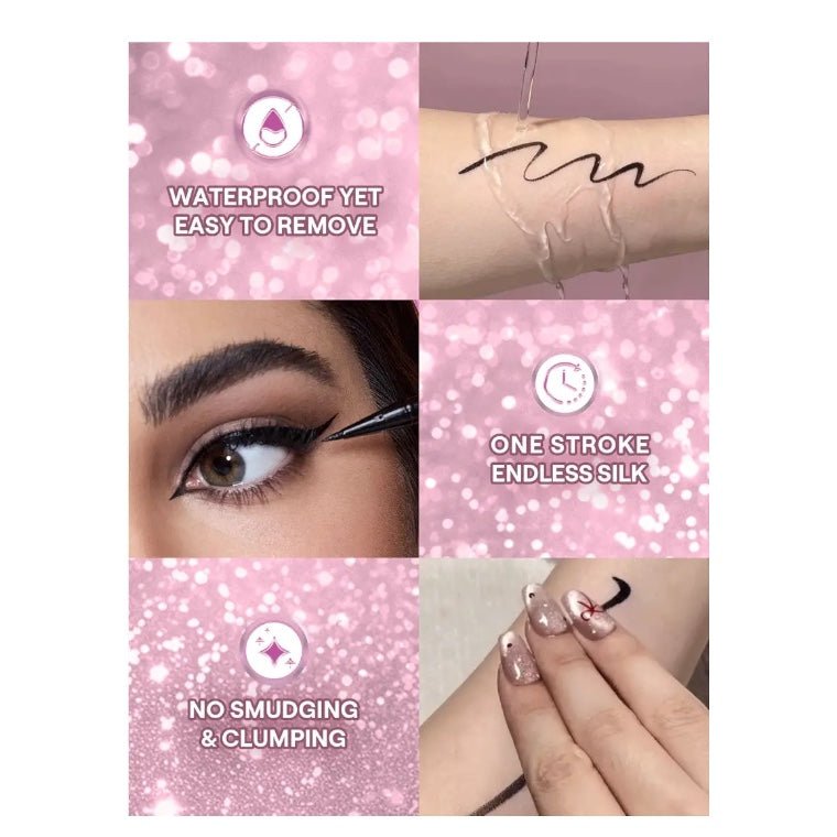 SHEGLAM Rosé Line & Define Waterproof Liquid Eyeliner - Black شي جلام آيلاينر سائل مقاوم للماء روز لاين آند ديفاين - أسود - Princess Cosmetics Qatar