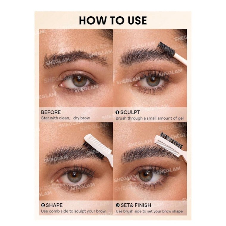SHEGLAM Save It Laminating Brow Gel - Clear شي جلام جل تثبيت وتصفيح الحواجب سيف إت - شفاف - Princess Cosmetics Qatar