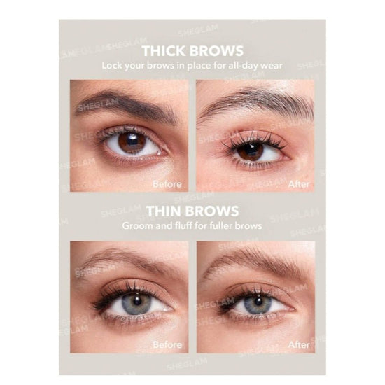 SHEGLAM Set Me Up Brow Hold - Crystal Clear شيجلام جل تثبيت الحواجب سيت مي أب – شفاف كريستالي - Princess Cosmetics Qatar