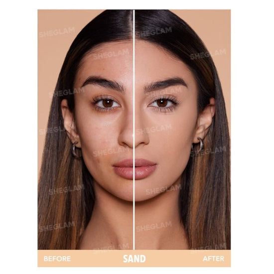 SHEGLAM Skin-Focus High Coverage Powder Foundation شيغلام كريم أساس بودرة بتغطية عالية وتركيز على البشرة - Princess Cosmetics Qatar