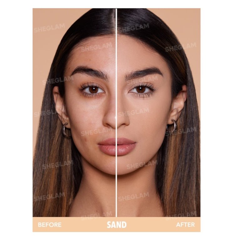 SHEGLAM Skin-Focus High Coverage Powder Foundation شيغلام كريم أساس بودرة بتغطية عالية وتركيز على البشرة - Princess Cosmetics Qatar