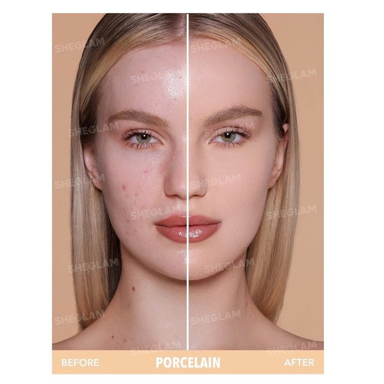 SHEGLAM Skin-Focus High Coverage Powder Foundation شيغلام كريم أساس بودرة بتغطية عالية وتركيز على البشرة - Princess Cosmetics Qatar