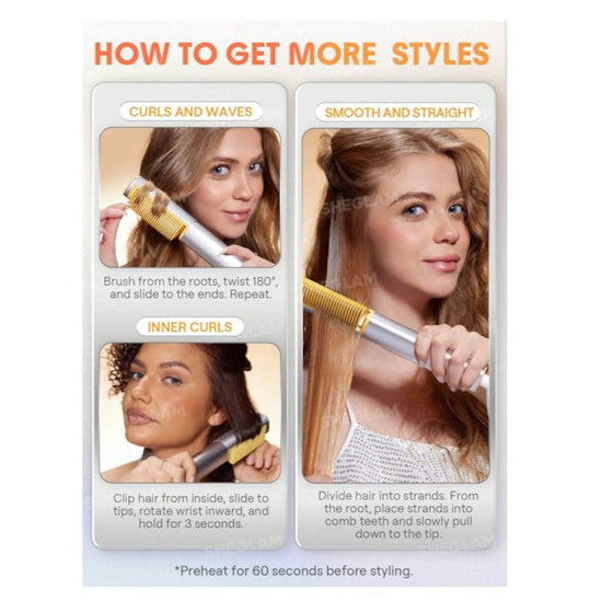 SHEGLAM Sleek Chic 3D Thermal Straightening Brush شيجلام فرشاة سليك شيك ثلاثية الأبعاد لفرد الشعر بالحرارة - Princess Cosmetics Qatar