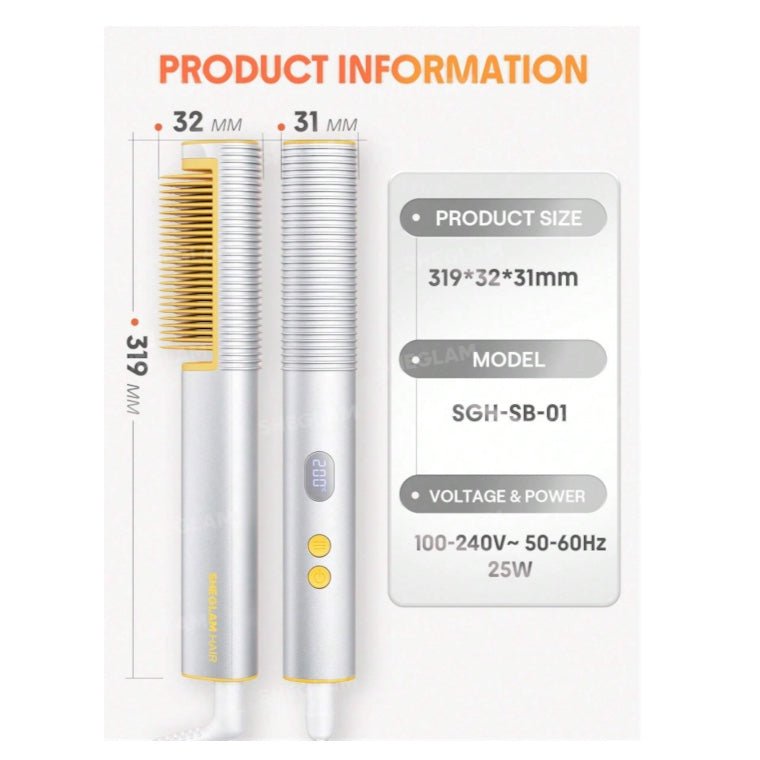 SHEGLAM Sleek Chic 3D Thermal Straightening Brush شيجلام فرشاة سليك شيك ثلاثية الأبعاد لفرد الشعر بالحرارة - Princess Cosmetics Qatar