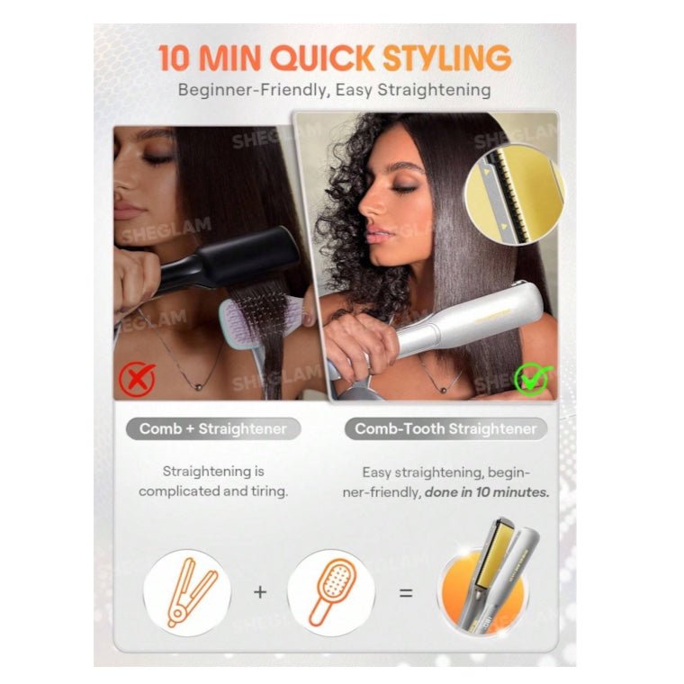 SHEGLAM Sleek Chic Wide Glide Straightener شيغلام مكواة فرد الشعر سليك شيك وايد غلايد - Princess Cosmetics Qatar