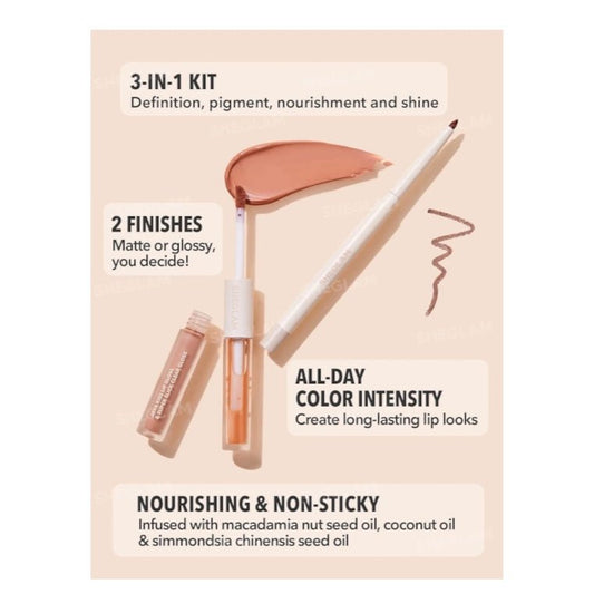SHEGLAM Soft 90’s Glam Lip Liner And Lip Duo Set شيغلام طقم محدد الشفاه وأحمر الشفاه سوفت غلام التسعينيات - Princess Cosmetics Qatar