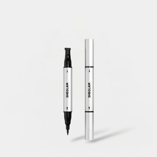 SHEGLAM Wing It Waterproof Liner Duo - Black شيغلام آيلاينر وينغ إت المقاوم للماء مزدوج الأطراف - أسود - Princess Cosmetics Qatar