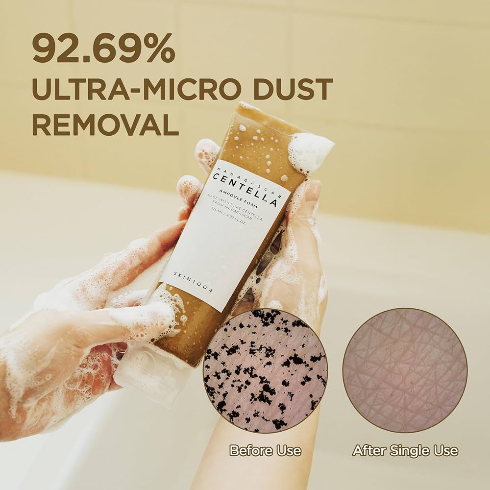 SKIN1004 Madagascar Centella Ampoule Cleansing Foam 125ml. SKIN1004 مدغشقر كينتيلا أمبولة رغوة التنظيف - Princess Cosmetics Qatar