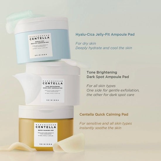 SKIN1004 Madagascar Centella Hyalu-Cica Jelly-Fit Ampoule Pad (60 Pads) سكين 1004 مدغشقر سنتيلا هيالو-سيكا جيلي-فيت أمبول باد - Princess Cosmetics Qatar