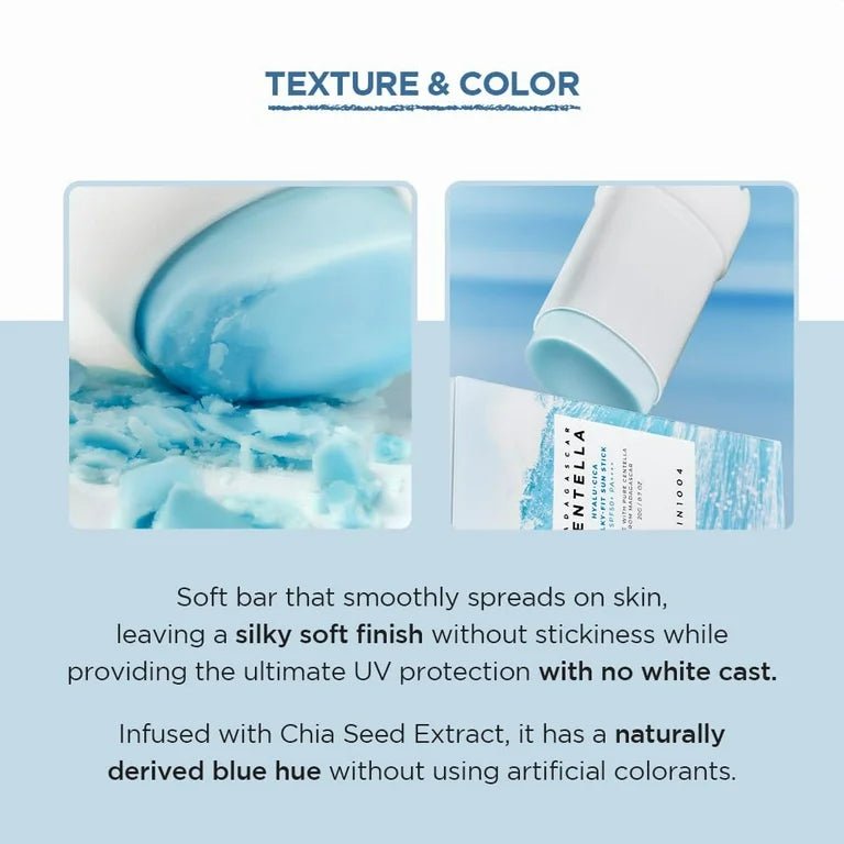 SKIN1004 Madagascar Centella Hyalu - Cica Silky - Fit Sun Stick 20g. SKIN1004 مدغشقر سنتيلا هيالو - سيكا سيلكي فيت واقي شمسي - Princess Cosmetics Qatar