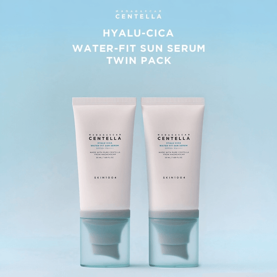 SKIN1004 Madagascar Centella Hyalu - Cica Water - Fit Sun Serum 50ml (Twin Pack) سيروم SKIN1004 مدغشقر سنتيلا هيالو - سيكا ووتر - فيت للحماية من الشمس (عبوة مزدوجة) - Princess Cosmetics Qatar