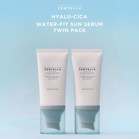 SKIN1004 Madagascar Centella Hyalu - Cica Water - Fit Sun Serum 50ml (Twin Pack) سيروم SKIN1004 مدغشقر سنتيلا هيالو - سيكا ووتر - فيت للحماية من الشمس (عبوة مزدوجة) - Princess Cosmetics Qatar