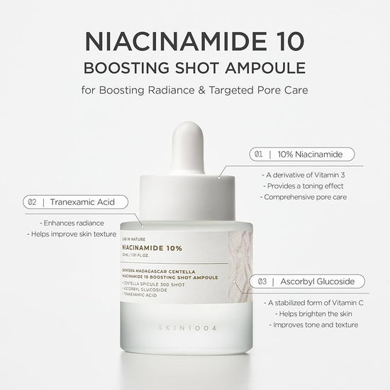 SKIN1004 Madagascar Centella Niacinamide 10 Boosting Shot Ampoule 30ml أمبولة SKIN1004 مدغشقر سنتيلا نياسيناميد 10 المعززة - Princess Cosmetics Qatar