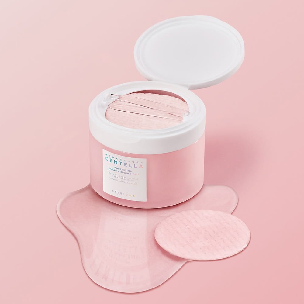SKIN1004 Madagascar Centella Poremizing Clear Ampoule Pad (60 Pads) SKIN1004 وسادة أمبولات شفافة لتفتيح المسام من مدغشقر بخلاصة السنتيلا - Princess Cosmetics Qatar