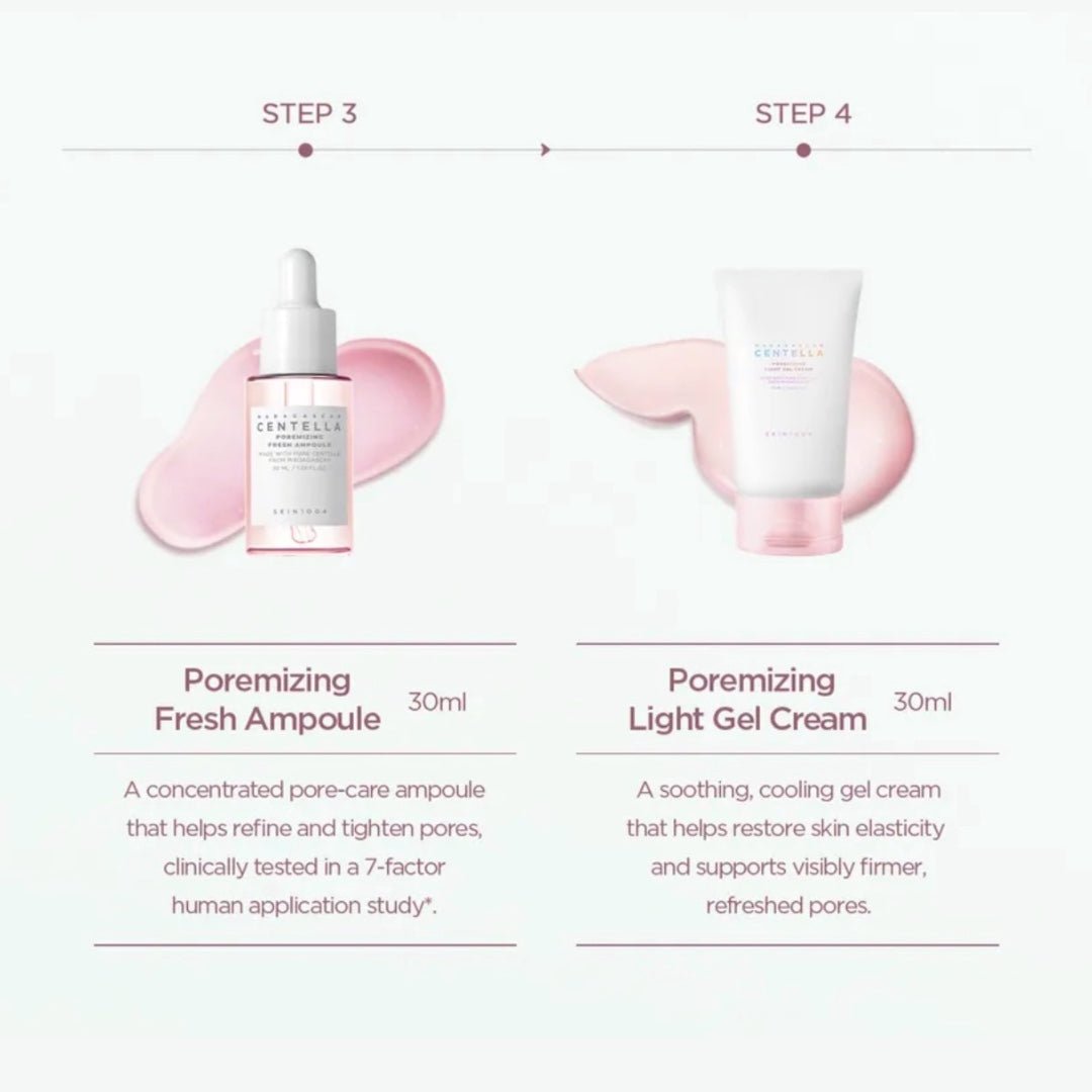 SKIN1004 Madagascar Centella Poremizing Travel Kit (30ml x 4ea) مجموعة SKIN1004 مدغشقر سنتيلا لتفتيح المسام للسفر - Princess Cosmetics Qatar