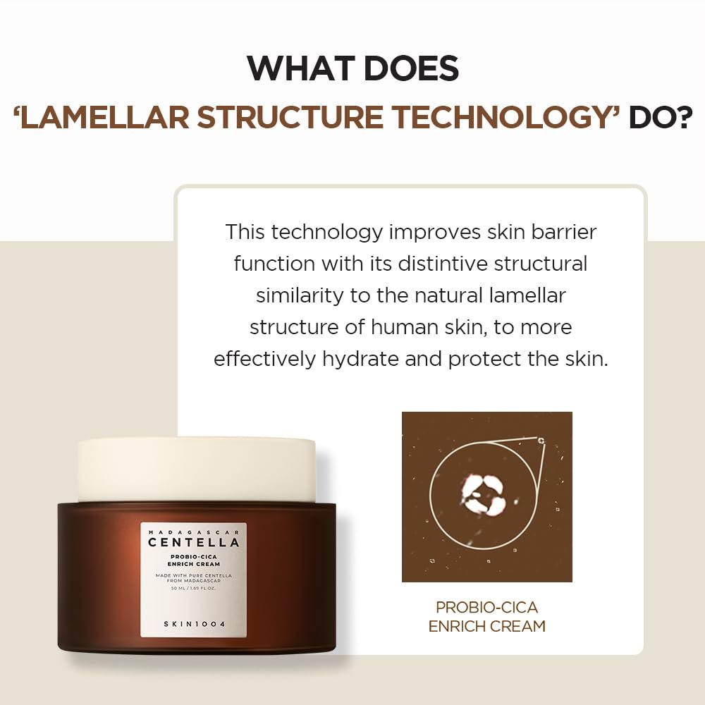 SKIN1004 Madagascar Centella Probio - Cica Enriched Cream 50ml. SKIN1004 مدغشقر كينتيلا بروبيو سيكا كريم غني - Princess Cosmetics Qatar