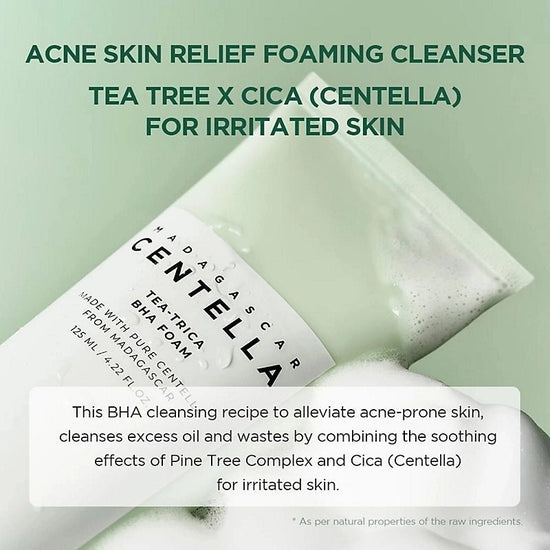 SKIN1004 Madagascar Centella Tea - Trica BHA Foam 125ml. SKIN1004 مدغشقر كينتيلا تي - تريكا BHA رغوة - Princess Cosmetics Qatar