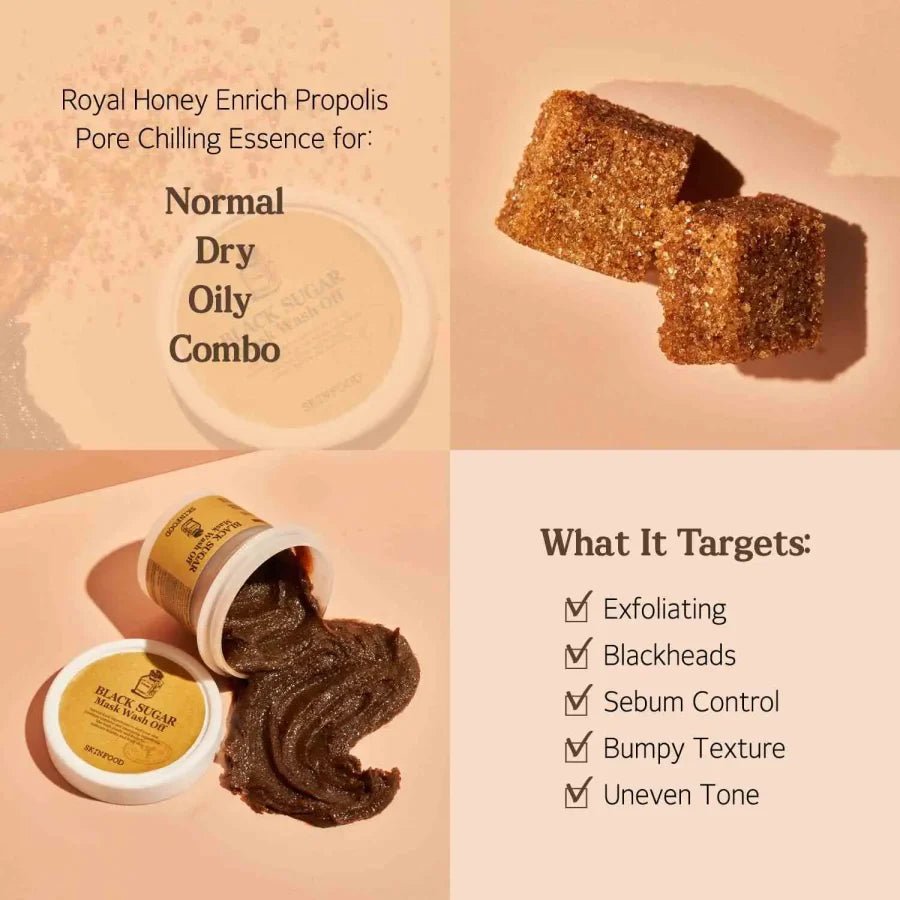 Skinfood Black Sugar Mask Wash Off 100g قناع السكر الأسود من سكين فود - Princess Cosmetics Qatar