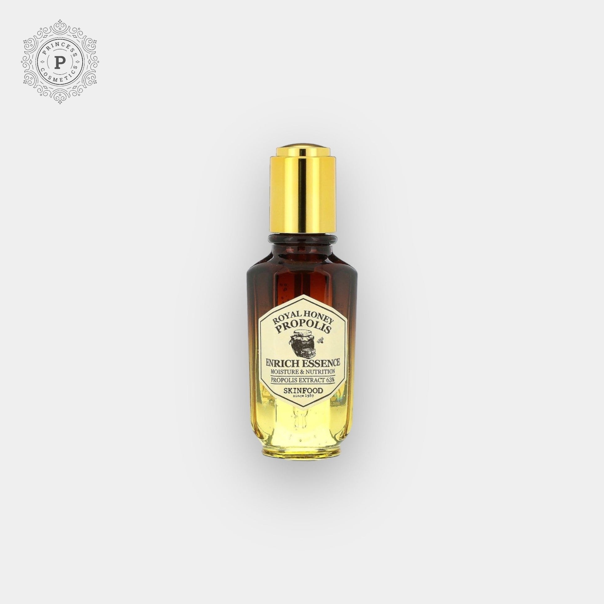 Skinfood Royal Honey Propolis Enrich Essence 50ml. سكين فود العسل الملكي دنج خلاصة غنية 50 مل - Princess Cosmetics Qatar