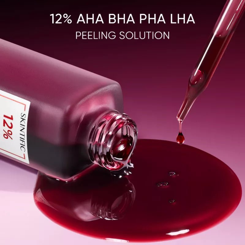 Skintific AHA BHA PHA LHA Peeling Solution 30ml محلول تقشير سكينتيفيك AHA BHA PHA LHA - Princess Cosmetics Qatar