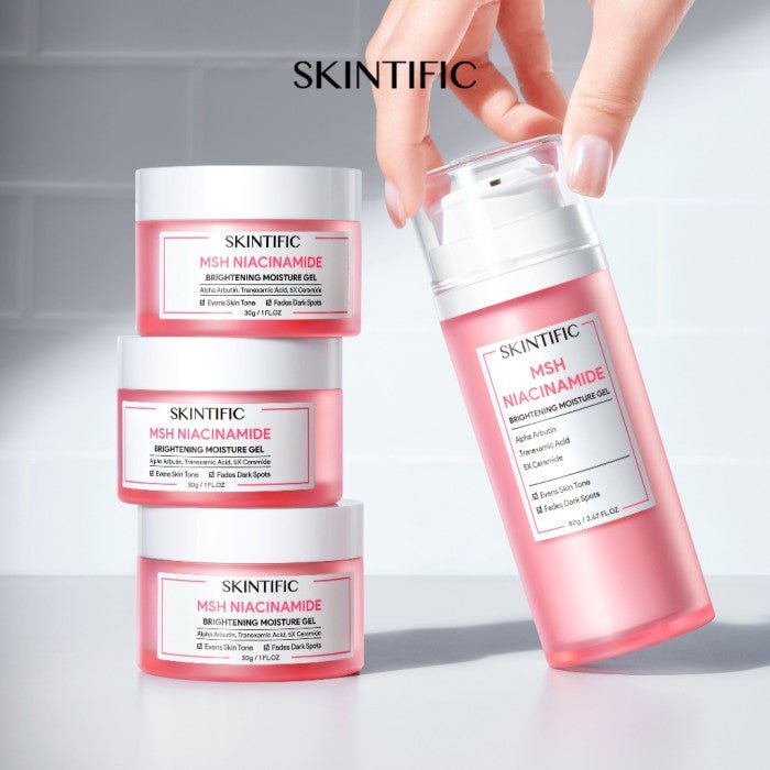 Skintific MSH Niacinamide Brightening Moisture Gel 80g. سكينتفيك MSH نياسيناميد جل مرطب لتفتيح البشرة - Princess Cosmetics Qatar