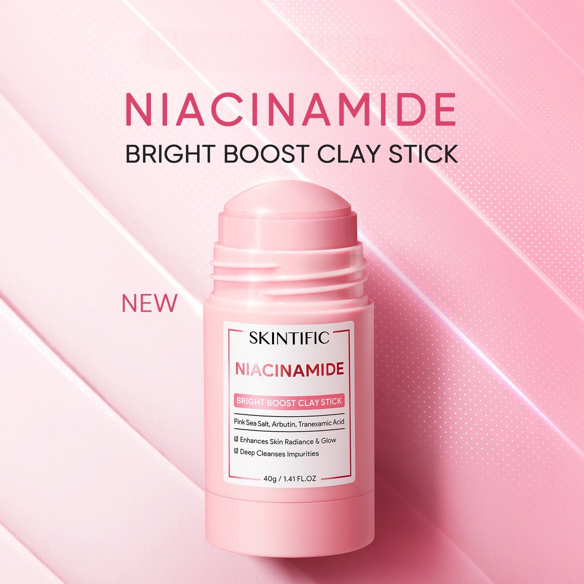 Skintific Niacinamide Bright Boost Clay Stick 40g. نياسيناميد سكينتفيك برايت بوست كلاي ستيك - Princess Cosmetics Qatar