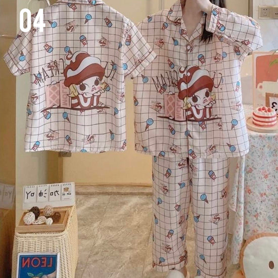 Sleepwear Long Pants (with collar). ملابس النوم السراويل الطويلة (مع ذوي الياقات البيضاء) - Princess Cosmetics Qatar