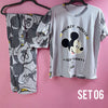 Sleepwear Set (Shirt, Short, Pants). طقم ملابس نوم (قميص، شورت، بنطلون) - Princess Cosmetics Qatar