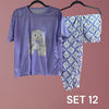 Sleepwear Set (Shirt, Short, Pants). طقم ملابس نوم (قميص، شورت، بنطلون) - Princess Cosmetics Qatar